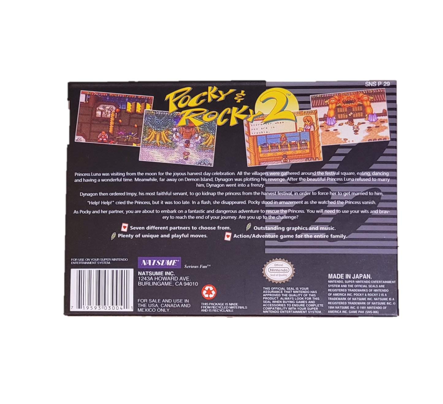 Pocky and Rocky 2 SNES NTSC Version