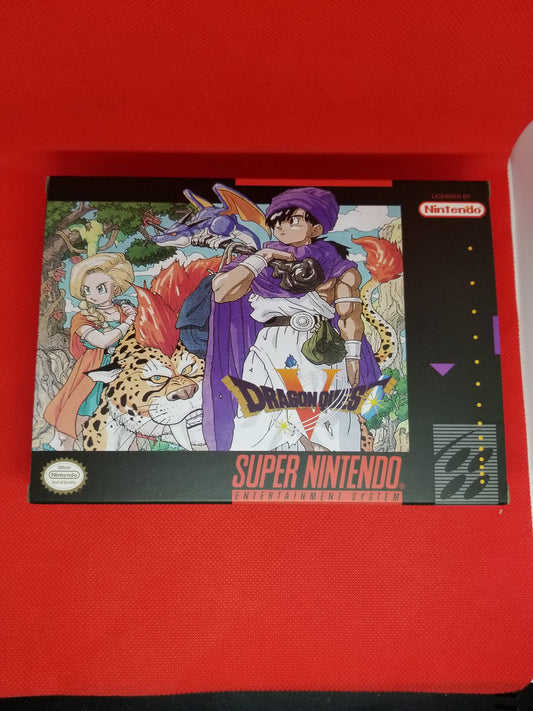 Dragon Quest 5 US Version Cart and Box Snes Tested and Working
