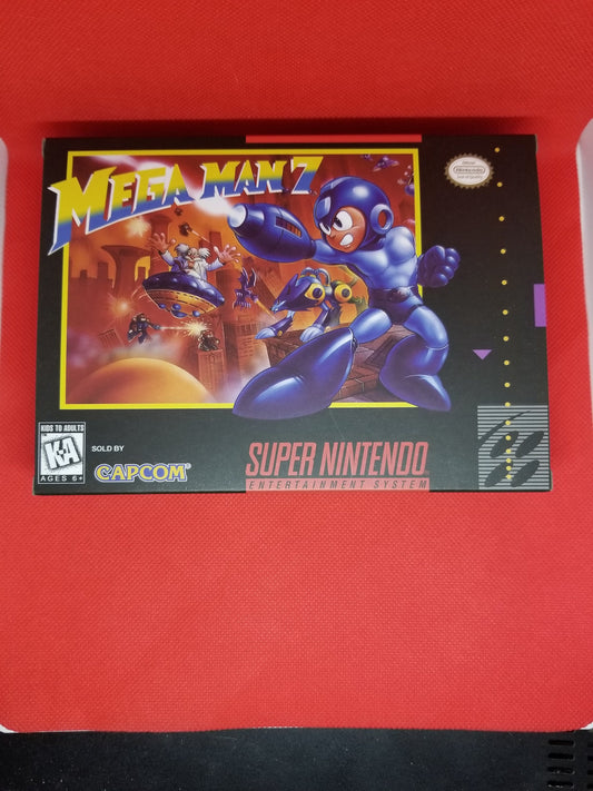 Mega Man 7 US Version Cart and Box Snes Tested and Working
