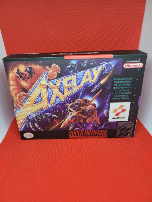Axelay US Version Cart and Box SNES Tested and Working