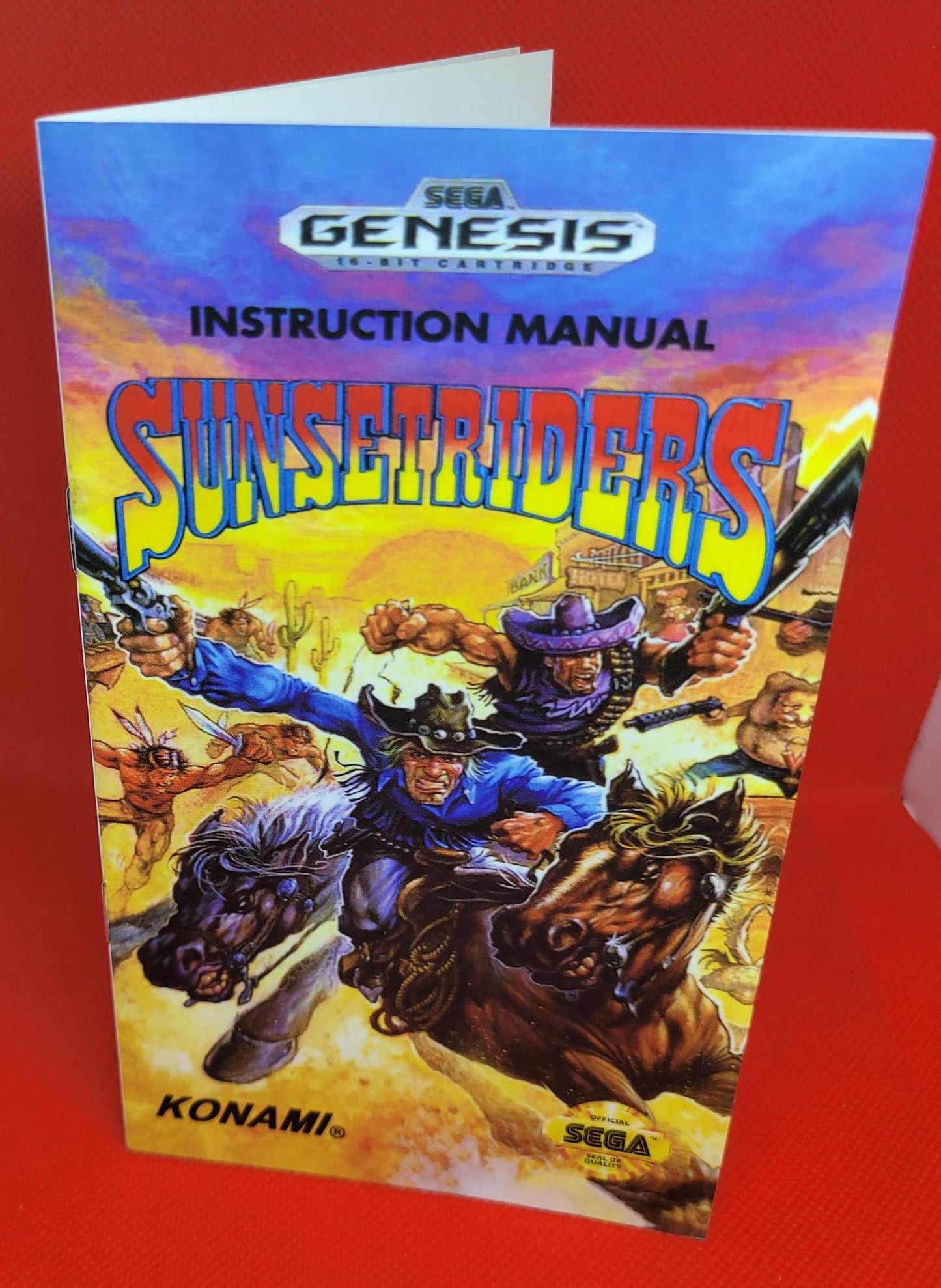 SunsetRiders Box and Manual Sega Genesis Tested and Working