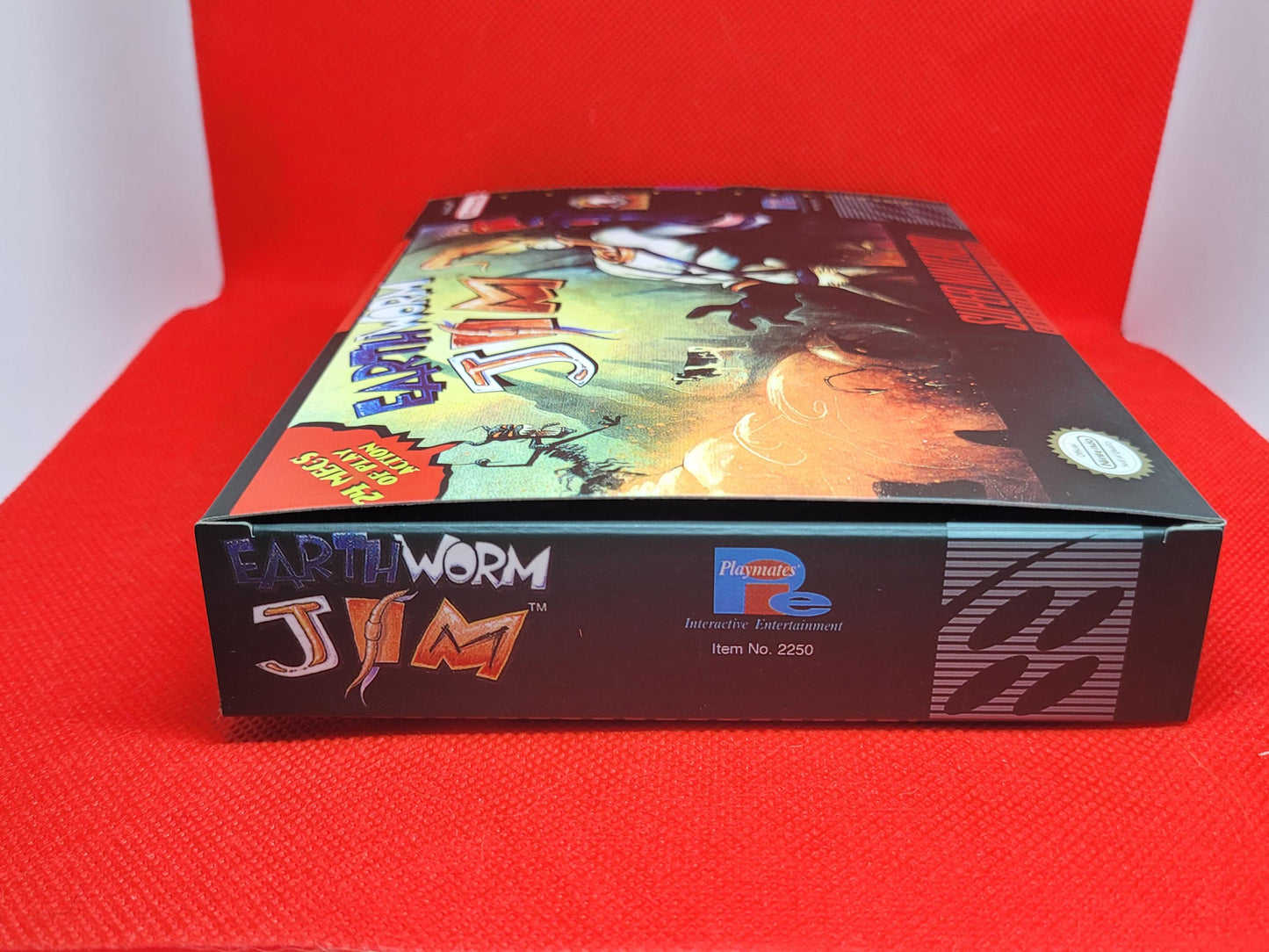 EarthWorm Jim SNES Cart and Box Tested and Working US Version