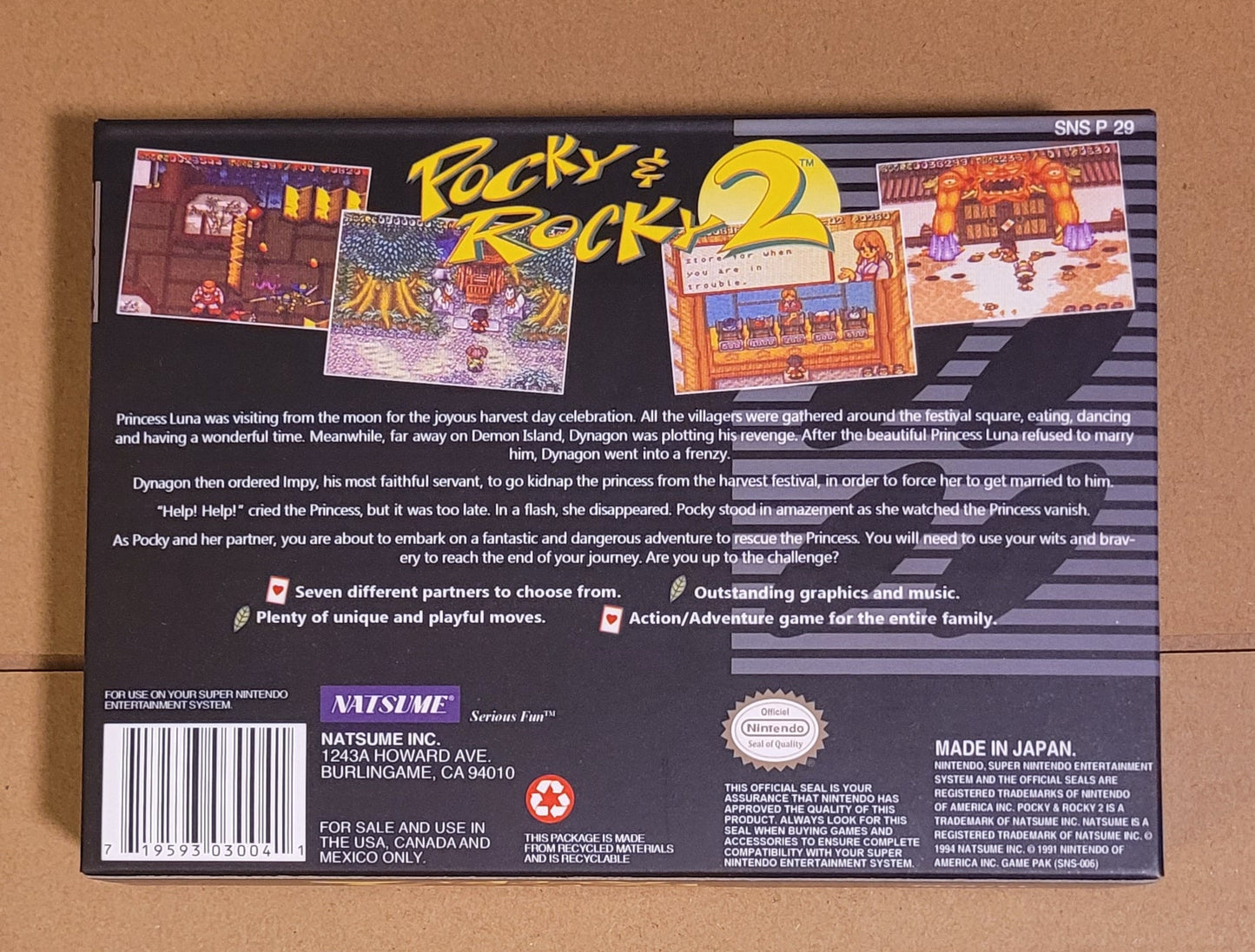 Pocky and Rocky 2 SNES NTSC Version