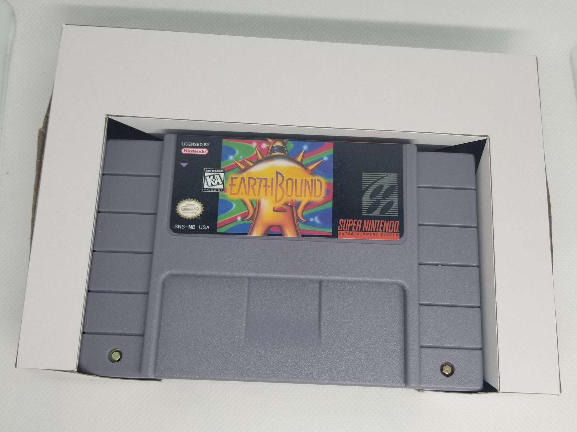 EarthBound US Version Cart and Box Snes Tested, Working, and Patched