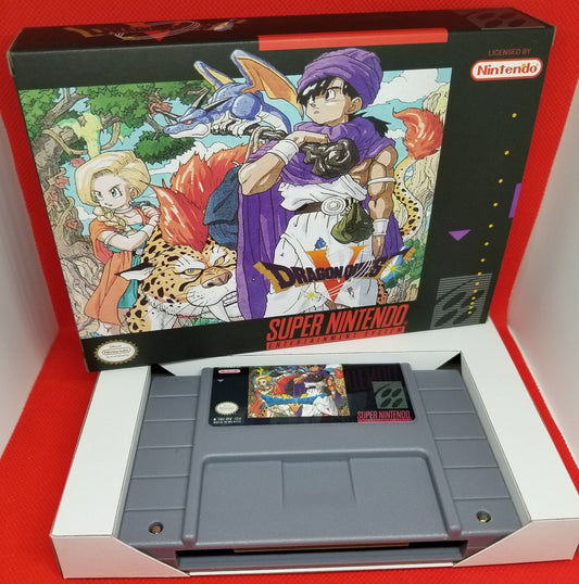 Dragon Quest 5 US Version Cart and Box Snes Tested and Working