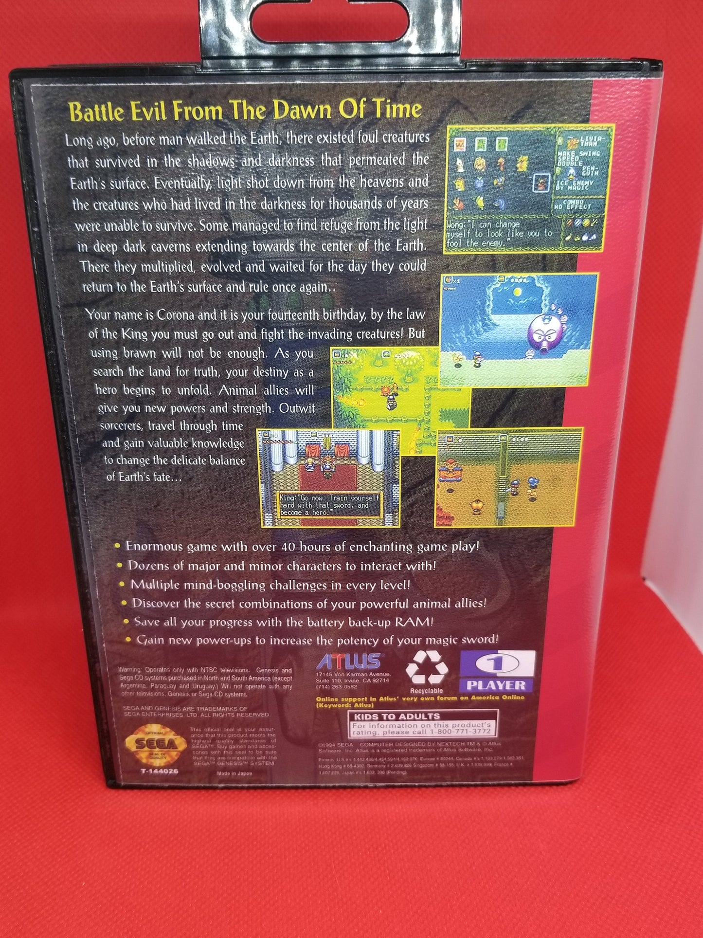 Crusader of Centy Box, Cart, and Manual Sega Genesis Tested and Working