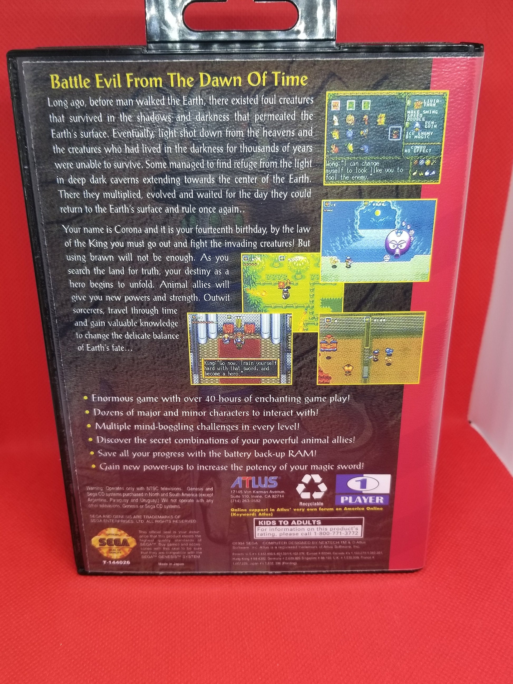 Crusader of Centy Box, Cart, and Manual Sega Genesis Tested and Working