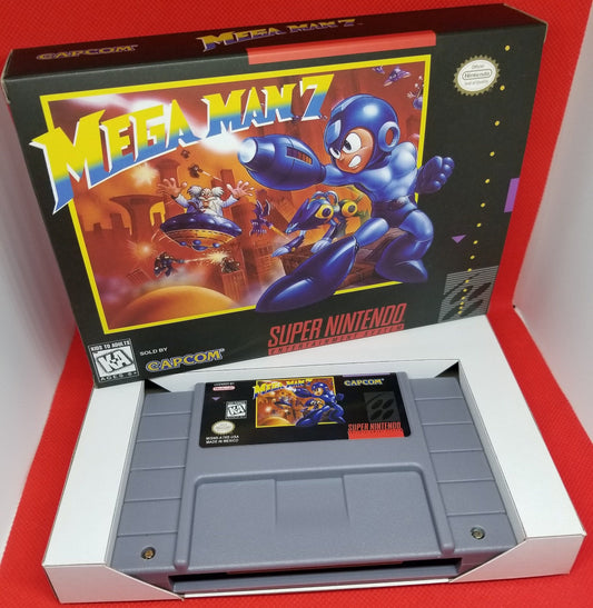 Mega Man 7 US Version Cart and Box Snes Tested and Working