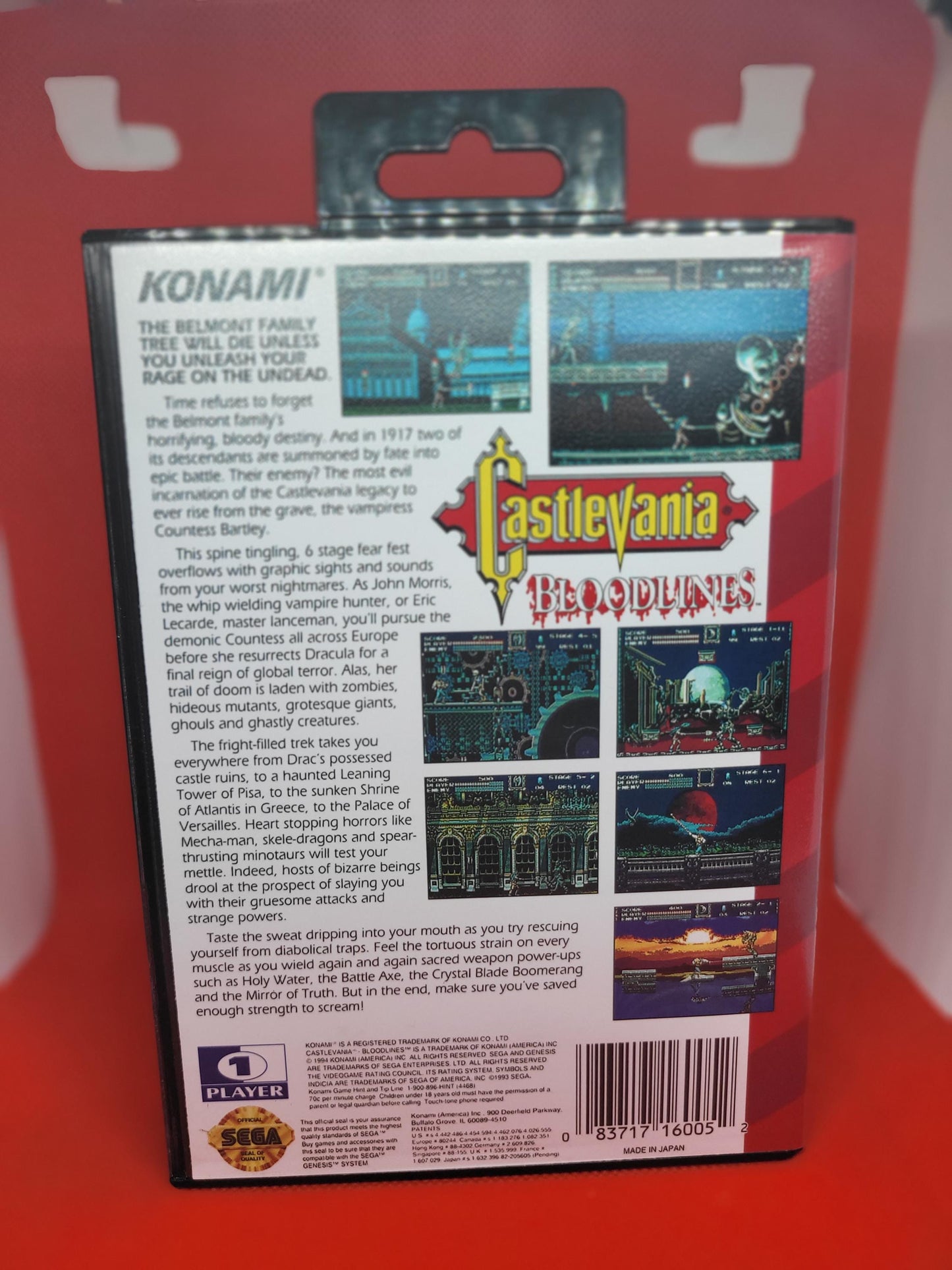 Castlevania Bloodlines Box, Cart, and Manual Sega Genesis Tested and Working