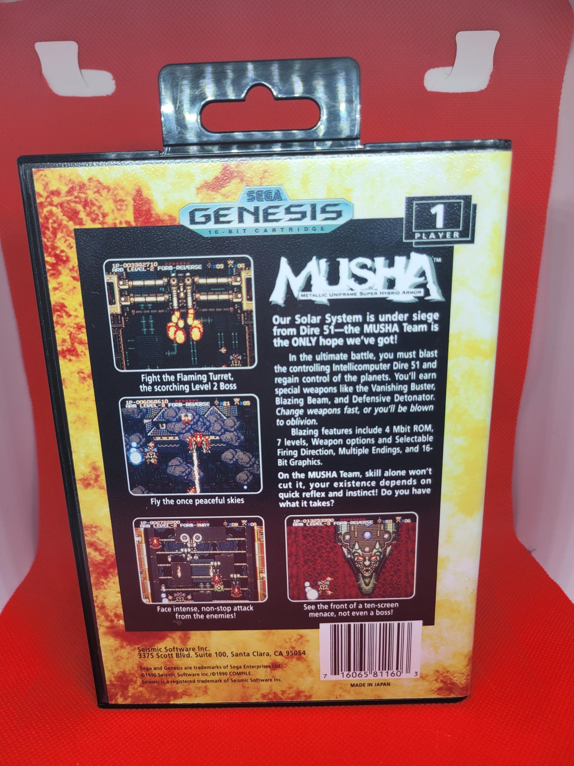M.U.S.H.A Box, Cart, and Manual Sega Genesis Tested and Working