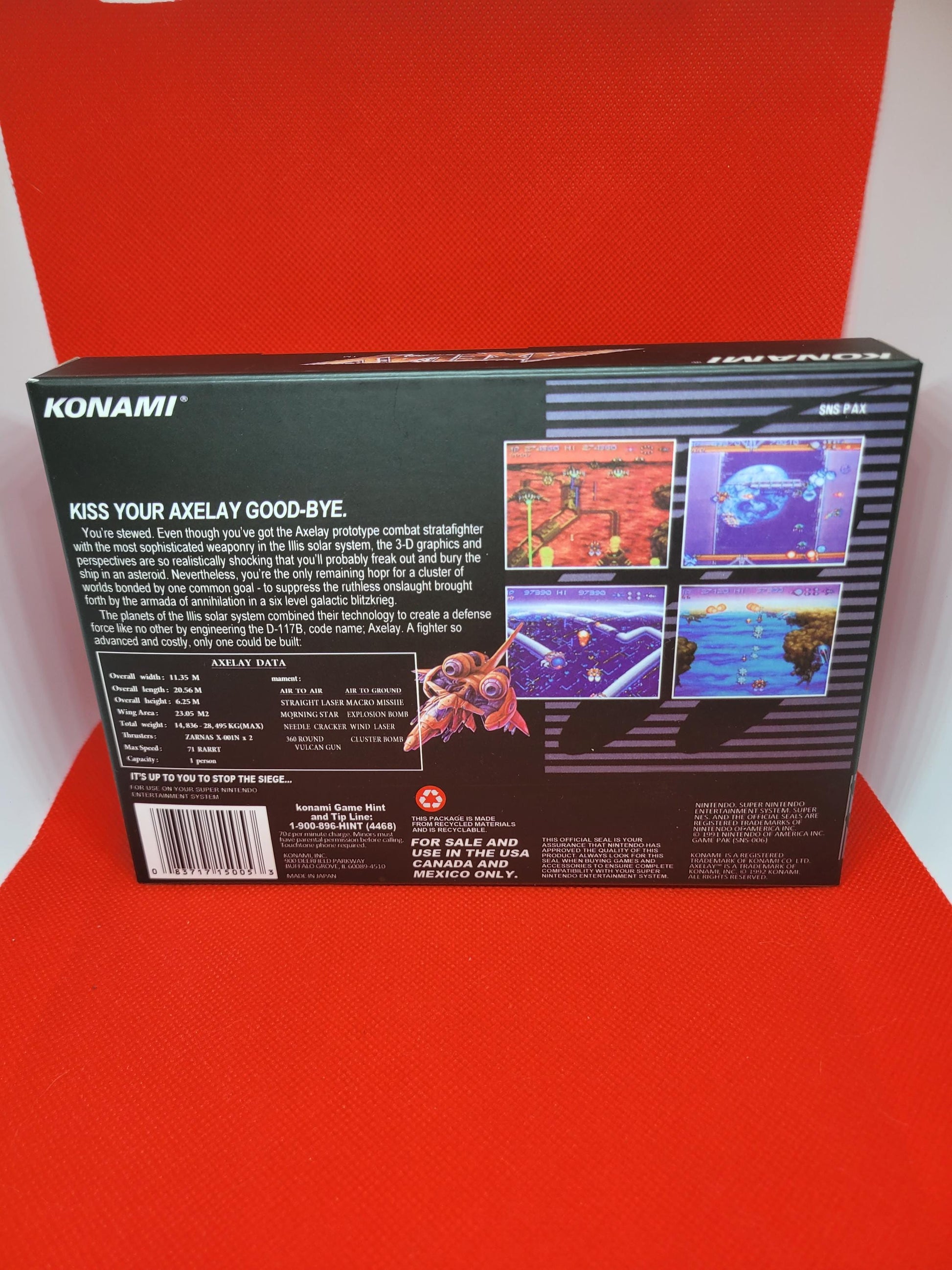 Axelay US Version Cart and Box SNES Tested and Working