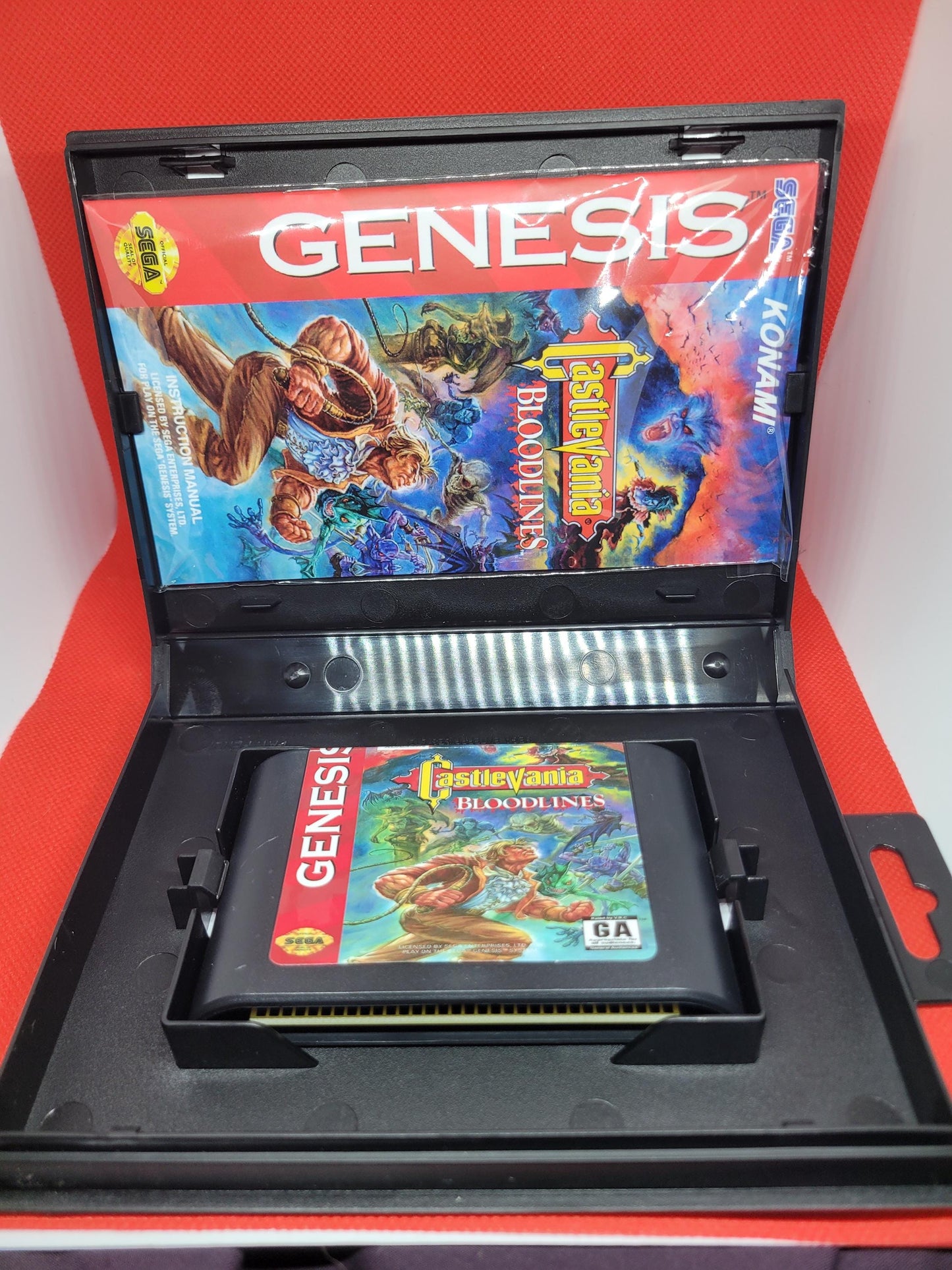 Castlevania Bloodlines Box, Cart, and Manual Sega Genesis Tested and Working