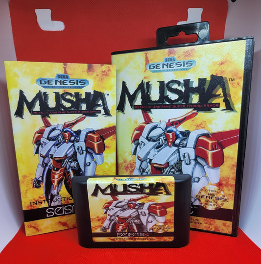 M.U.S.H.A Box, Cart, and Manual Sega Genesis Tested and Working