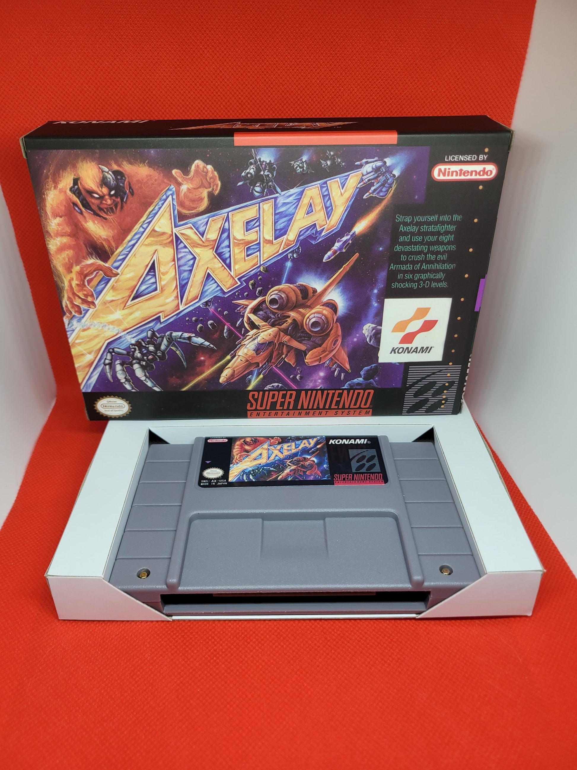 Axelay US Version Cart and Box SNES Tested and Working