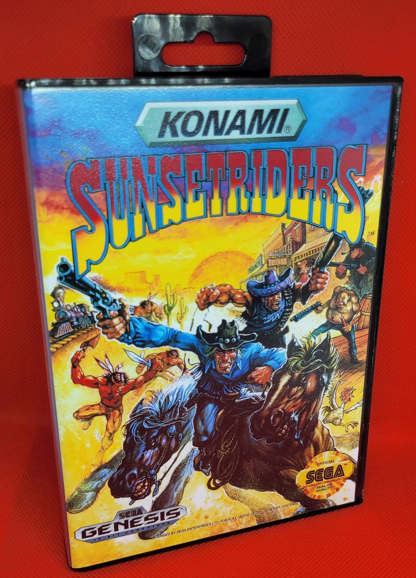SunsetRiders Box and Manual Sega Genesis Tested and Working