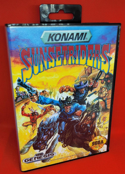 SunsetRiders Box and Manual Sega Genesis Tested and Working