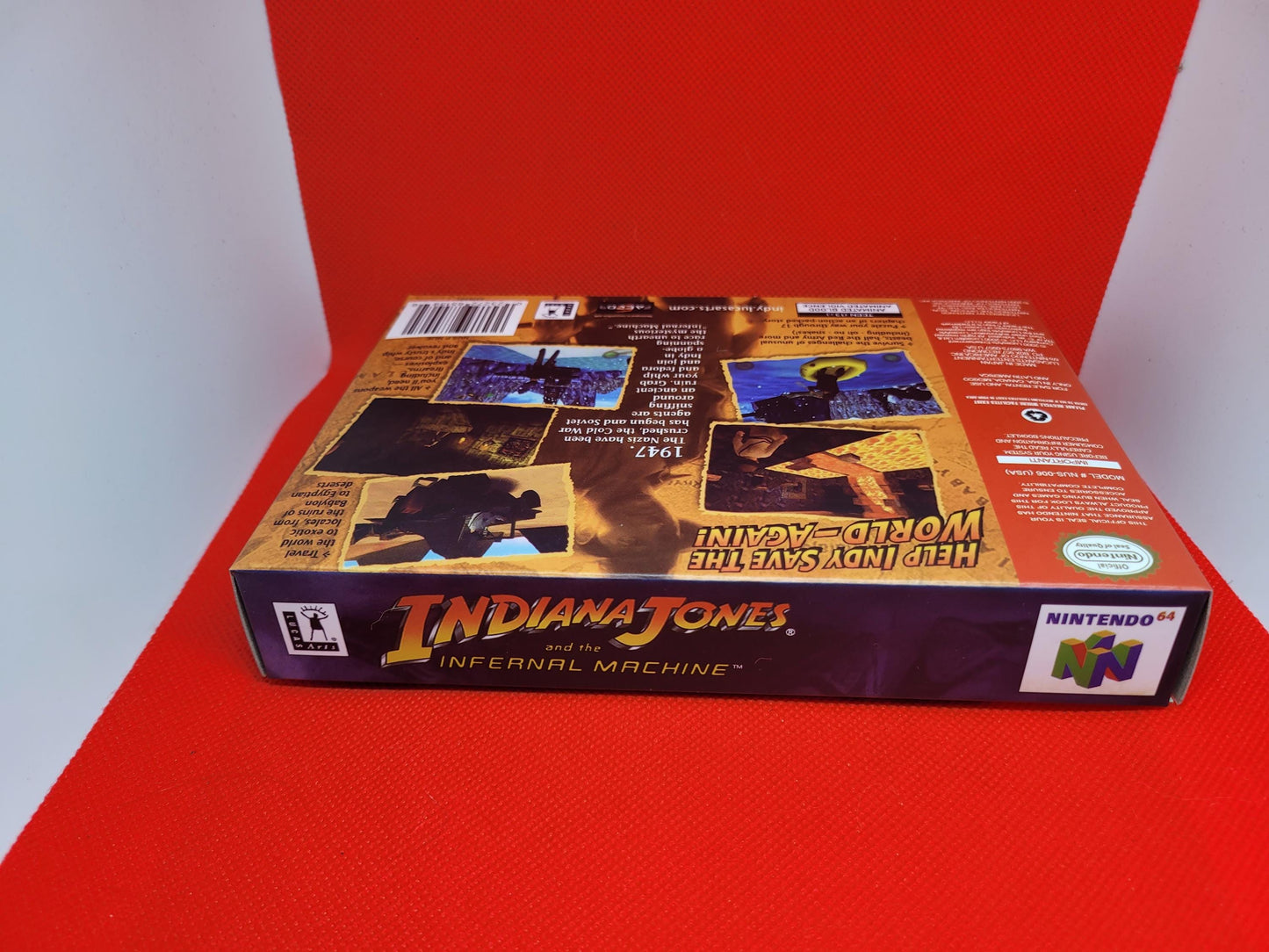 Indiana Jones and the Infernal Machine N64 Cart and Box Tested and Working Us Version