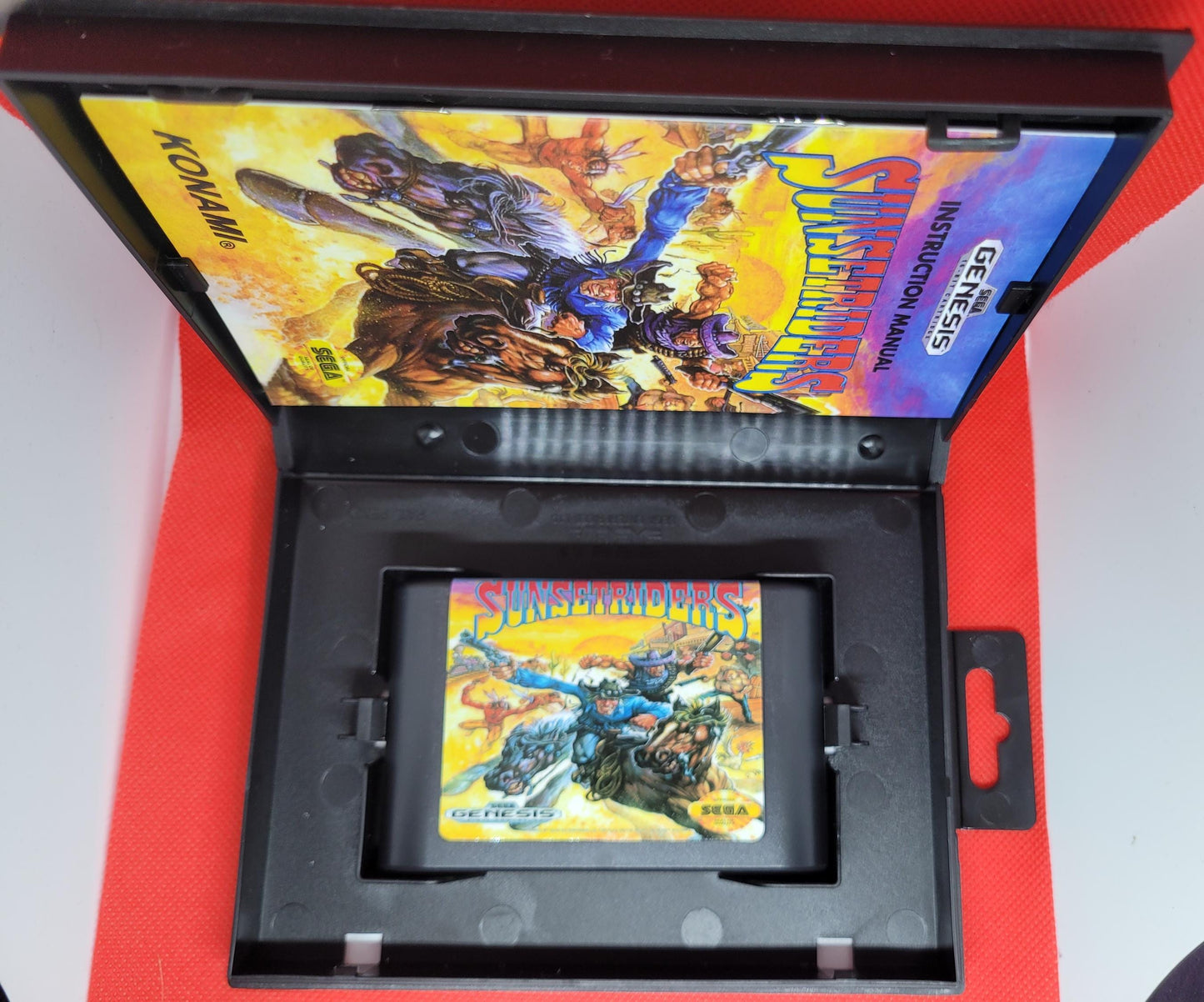 SunsetRiders Box and Manual Sega Genesis Tested and Working