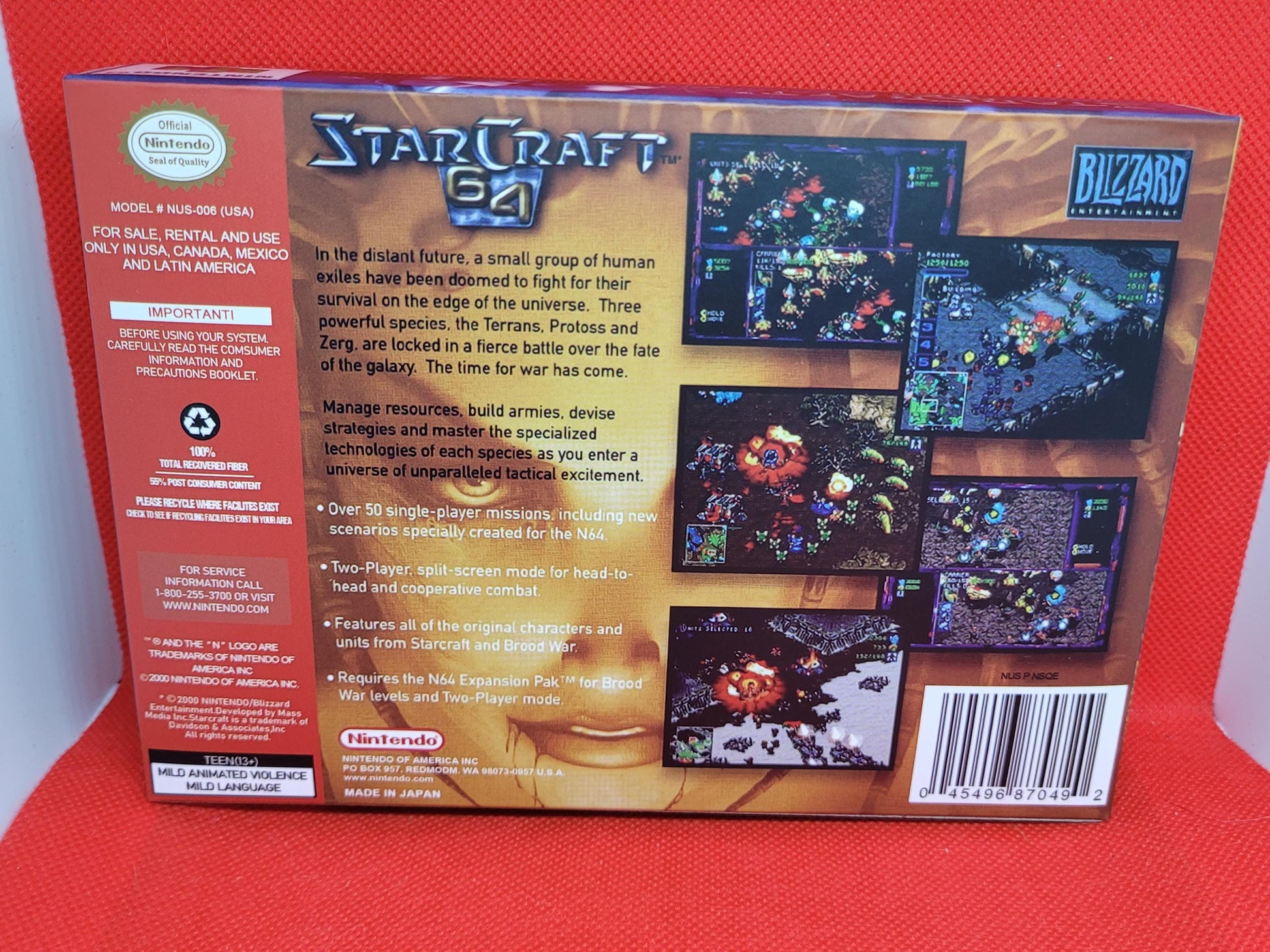Starcraft 64 for N64 Box and Cart Tested and Working US version