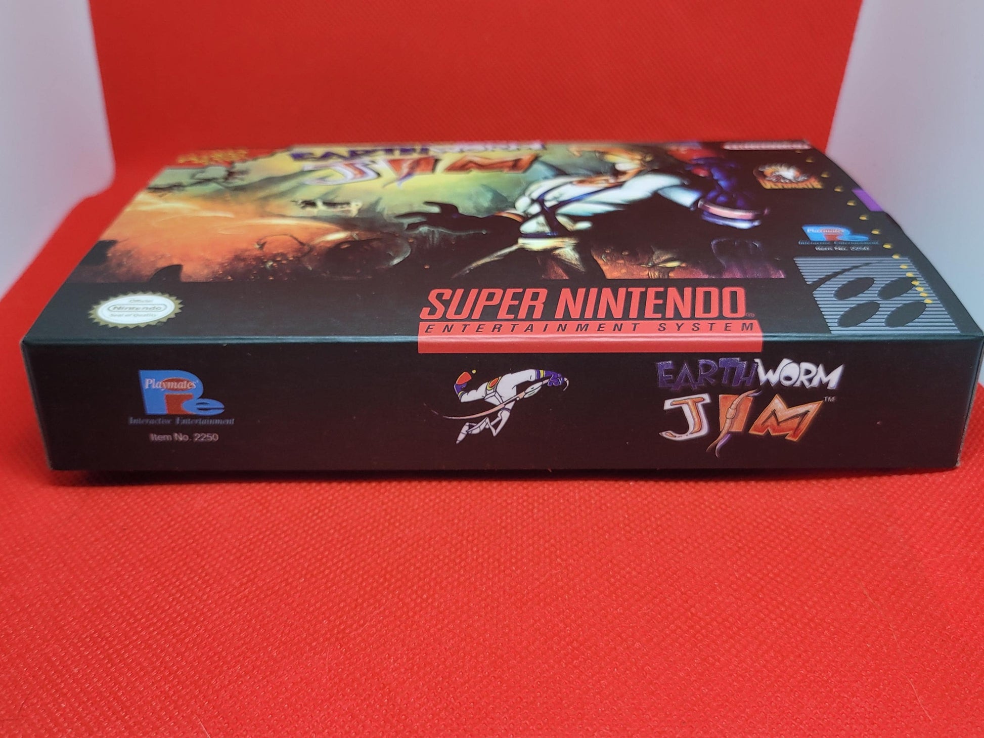EarthWorm Jim SNES Cart and Box Tested and Working US Version